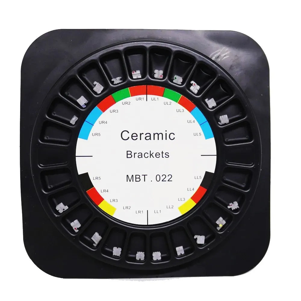 Ceramic Bracket Kit MBT 0.18 | Aesthetic Orthodontic Brackets | High Bond Strength | Low Friction Design | Dental Use | 20-Piece Kit