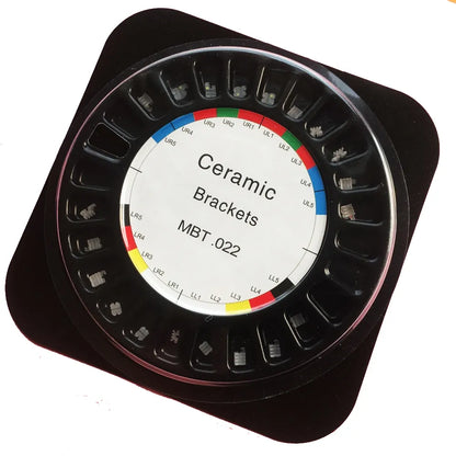 Ceramic Bracket Kit MBT 0.18 | Aesthetic Orthodontic Brackets | High Bond Strength | Low Friction Design | Dental Use | 20-Piece Kit