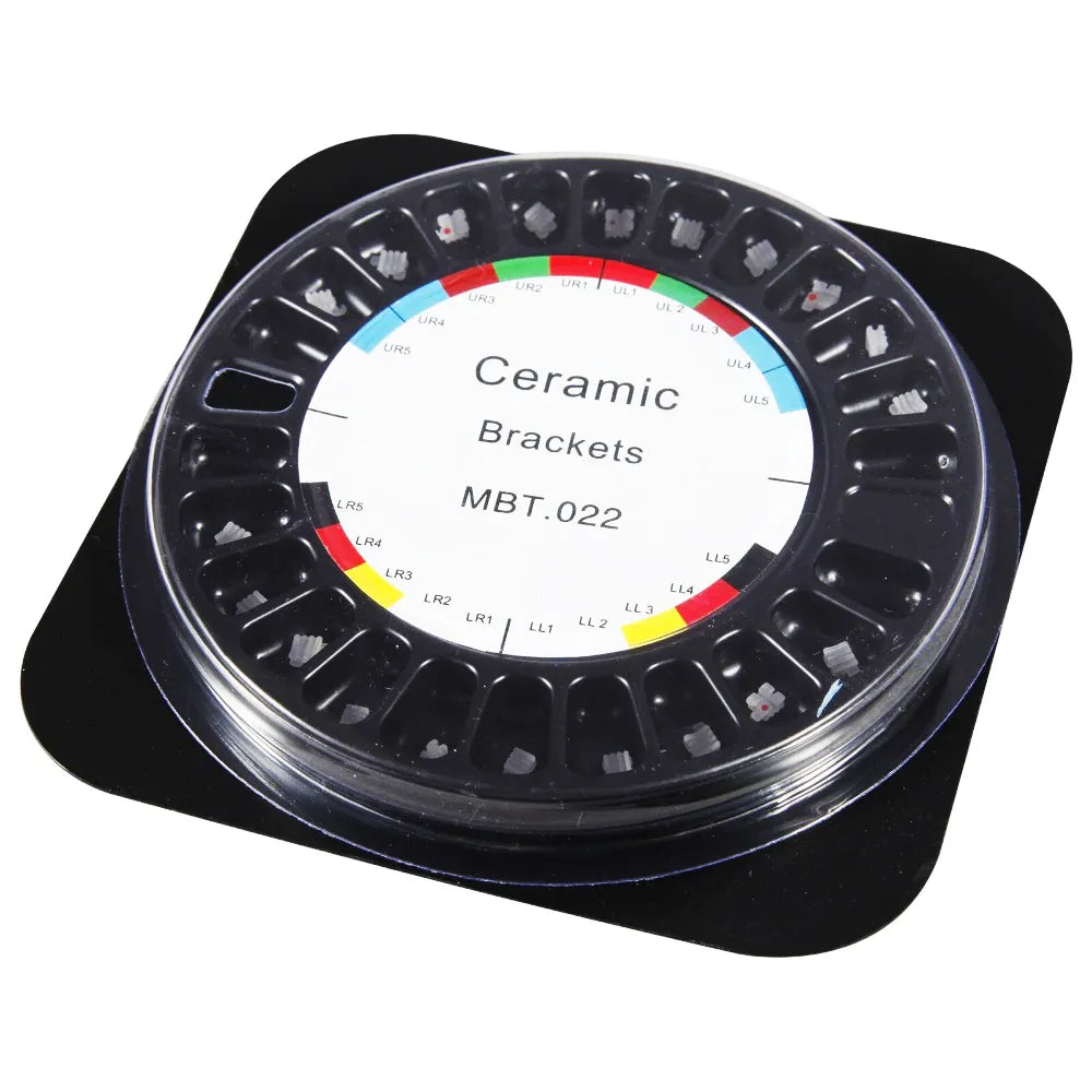 Ceramic Bracket Kit MBT 0.18 | Aesthetic Orthodontic Brackets | High Bond Strength | Low Friction Design | Dental Use | 20-Piece Kit